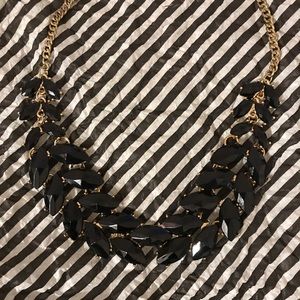 Black Rhinestone Statement Necklace